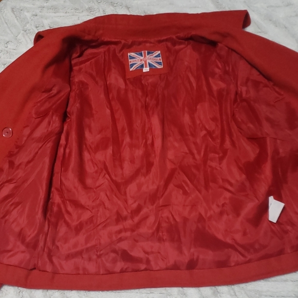 Womens Large red wool military Jacket coat NWOT - Picture 7 of 8